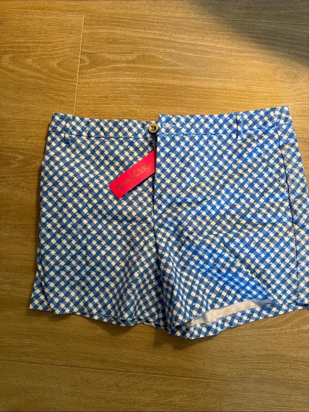 Lilly Pulitzer Blue and White Gingham Shorts
